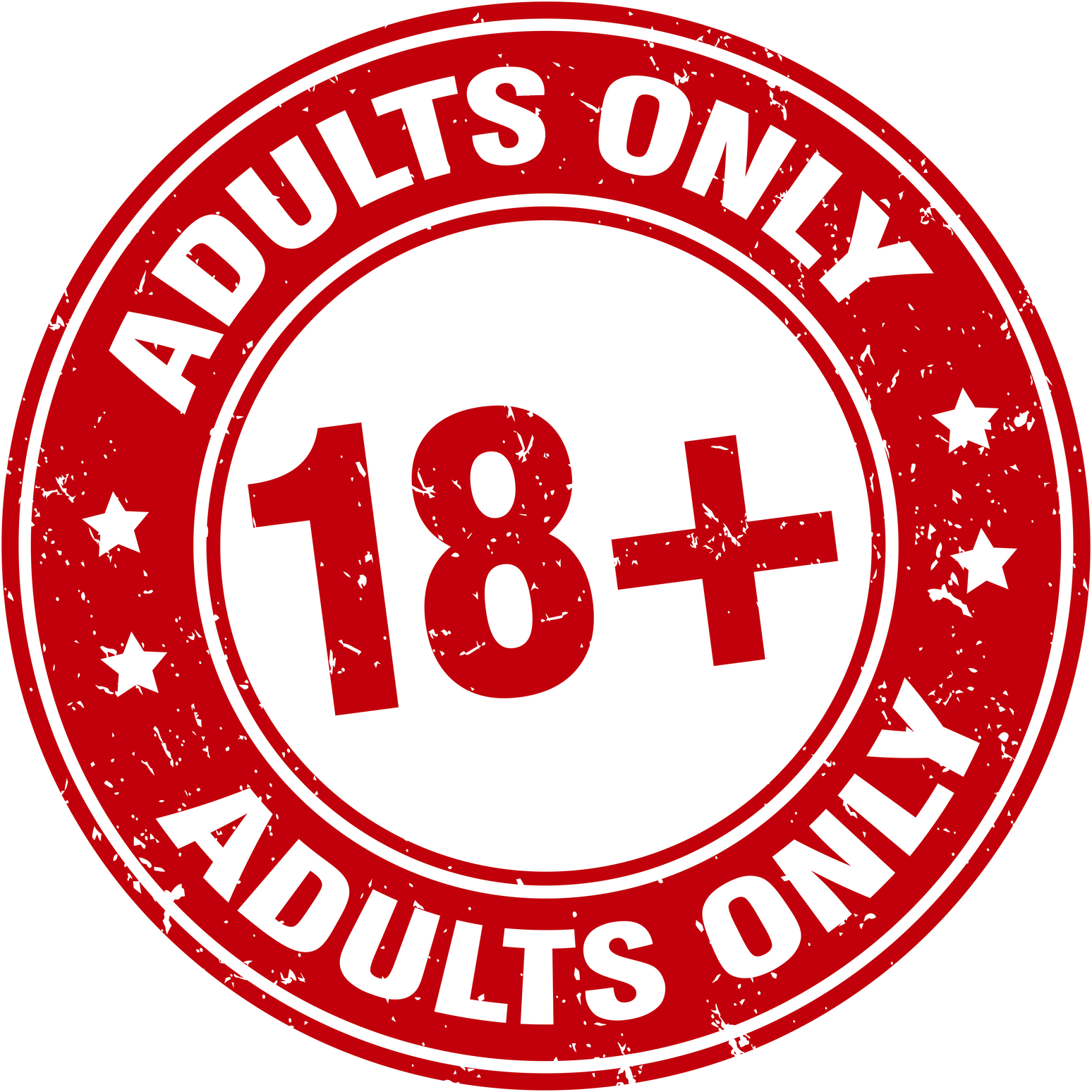 18+ sign rubber seal stamp, adults only